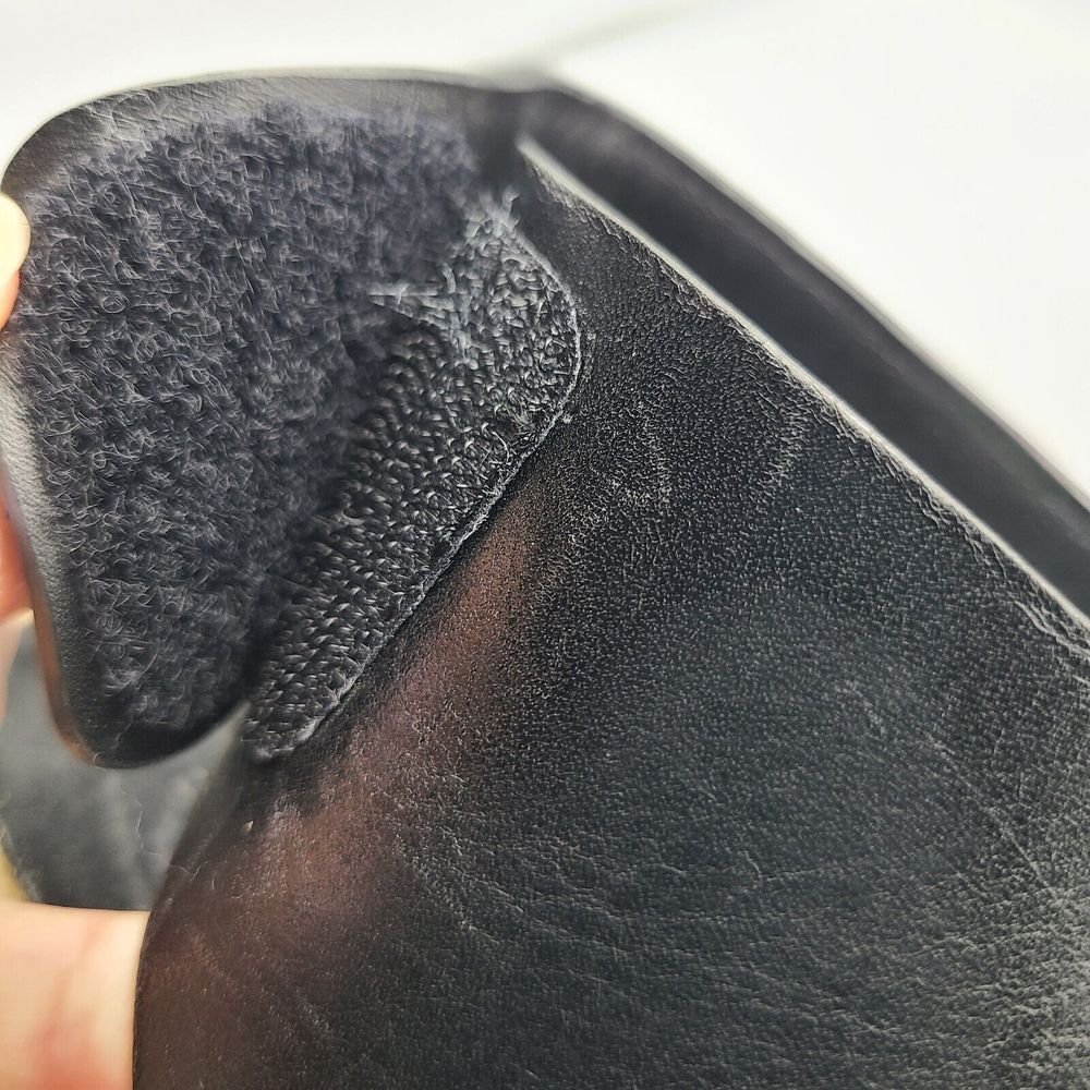 Celine Black Leather Espadrille Wedge Sandals - Picture 4 of 11